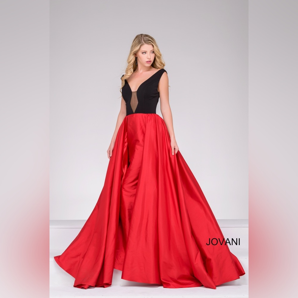 Jovani Formal Evening/Prom Dress With Plunging Deep V And Open Back